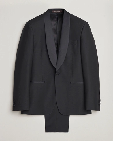 Herren | Stilvolle Silvester-Party | Oscar Jacobson | Figaro/Denz Wool Tuxedo Suit Black