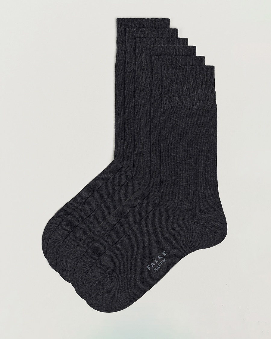 Herren | Socken | Falke | 6-pack Happy Cotton Socks Anthracite Melange