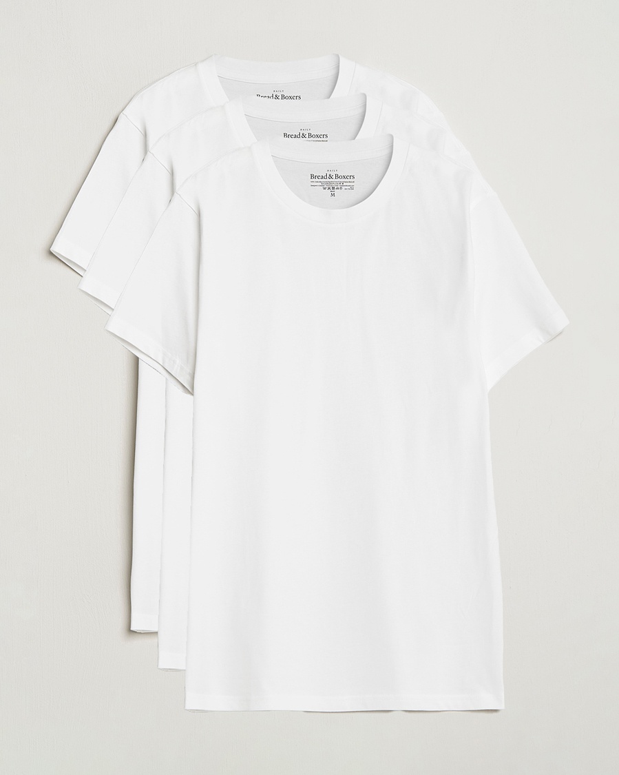 Herren | Kleidung | Bread & Boxers | 3-pack Crew Neck Regular T-Shirt White