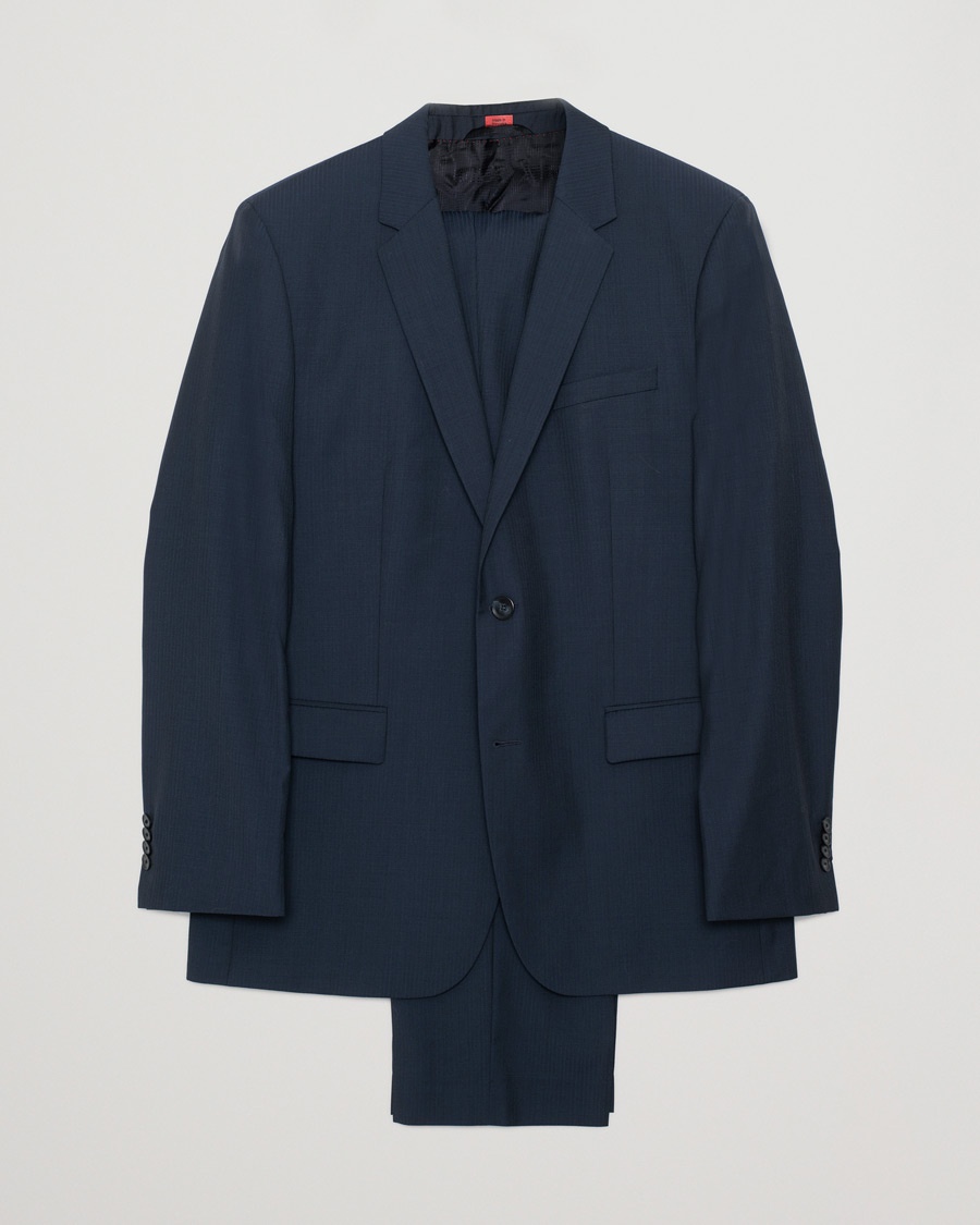 Pre-owned Hugo Aeron/Hamen Suit Navy 54 – Blau