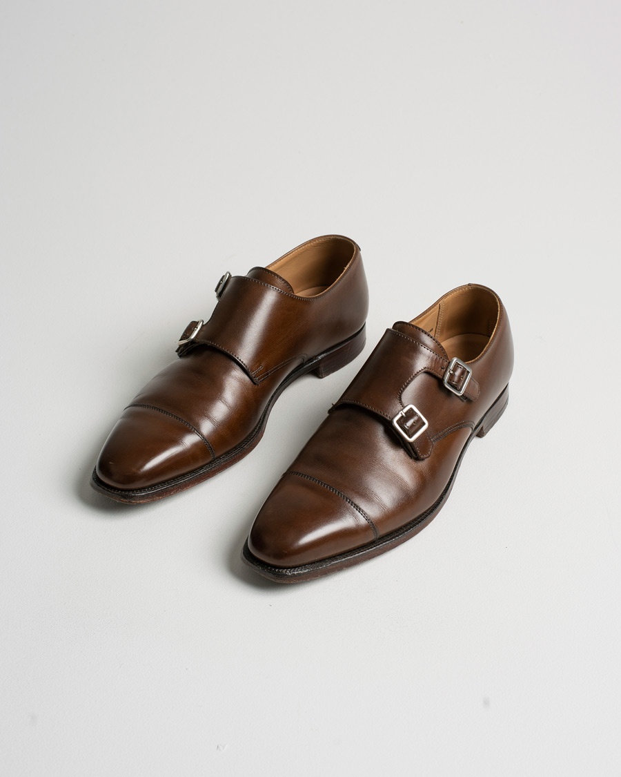 Pre-owned Crockett & Jones Lowndes Monkstrap City Sole Dark Brown Calf UK6,5 - EU40,5 – Braun