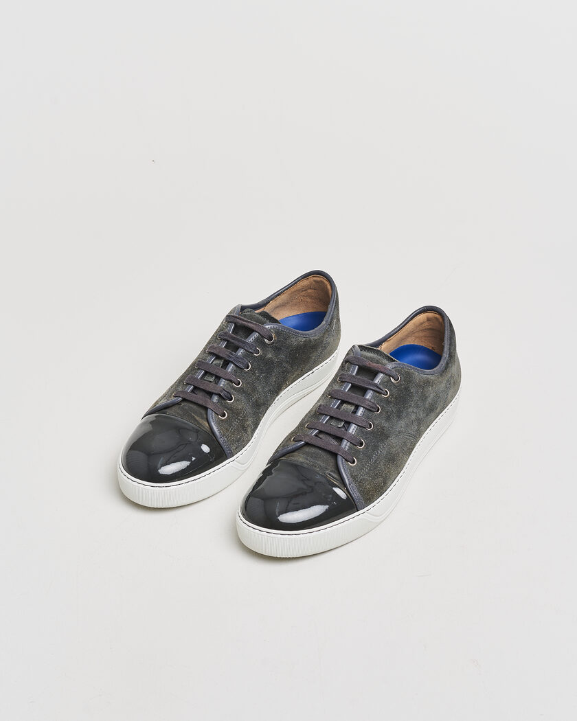 Pre-owned Lanvin DBB1 Patent Cap Toe Sneaker Dark Grey UK10 - EU44 – Grau