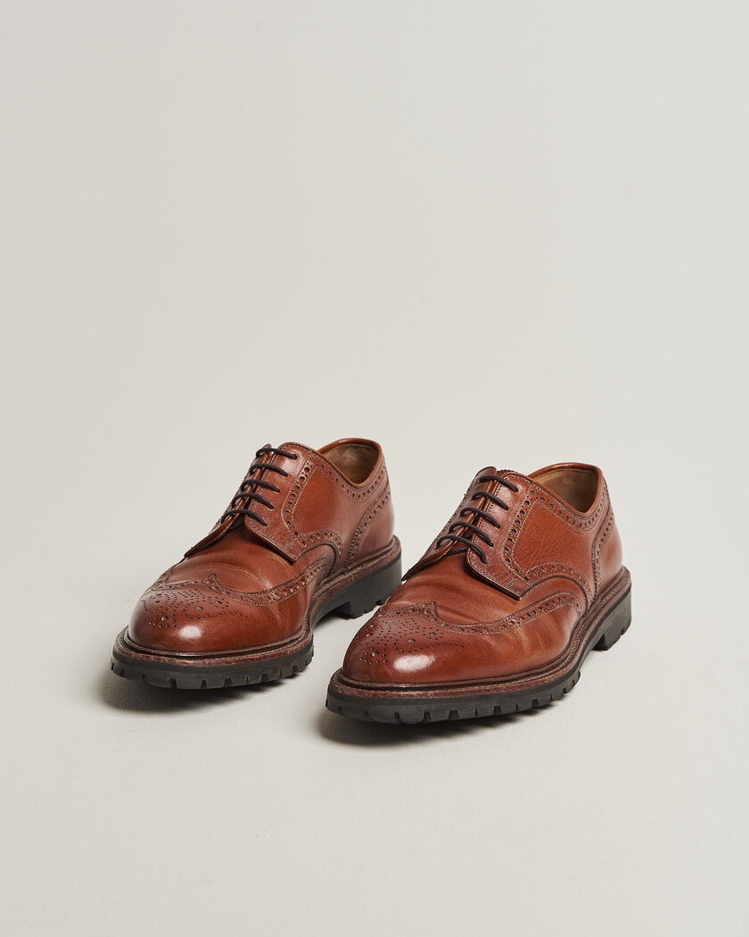 Pre-owned Crockett & Jones Pembroke Vibram Cleated Sole Brown Calf UK8,5 - EU42,5 – Braun