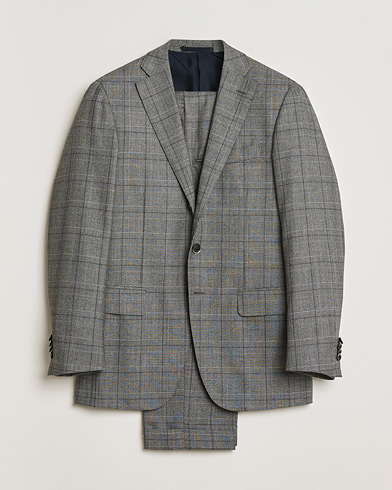 Pre-owned Caruso Checked Wool Suit Grey 48 – Grau