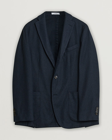Herren | Pre-owned | Boglioli K Jacket Herringbone Wool Blazer Navy 46