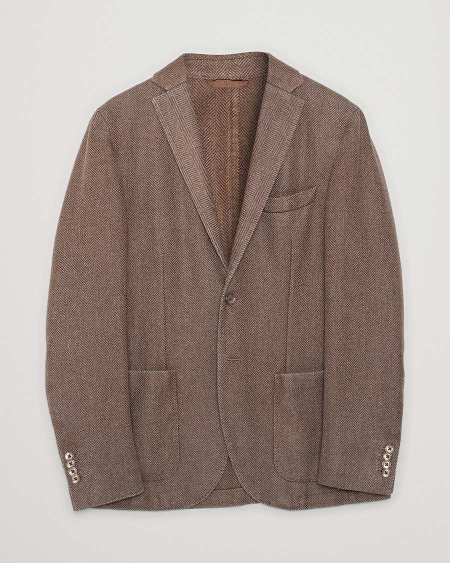 Herren | | Pre-owned | L.B.M. 1911 Herringbone Wool Blazer Brown 50