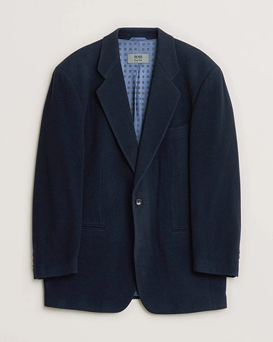 Pre-owned BOSS Vintage Cashmere Blend Blazer Navy 48 – Blau