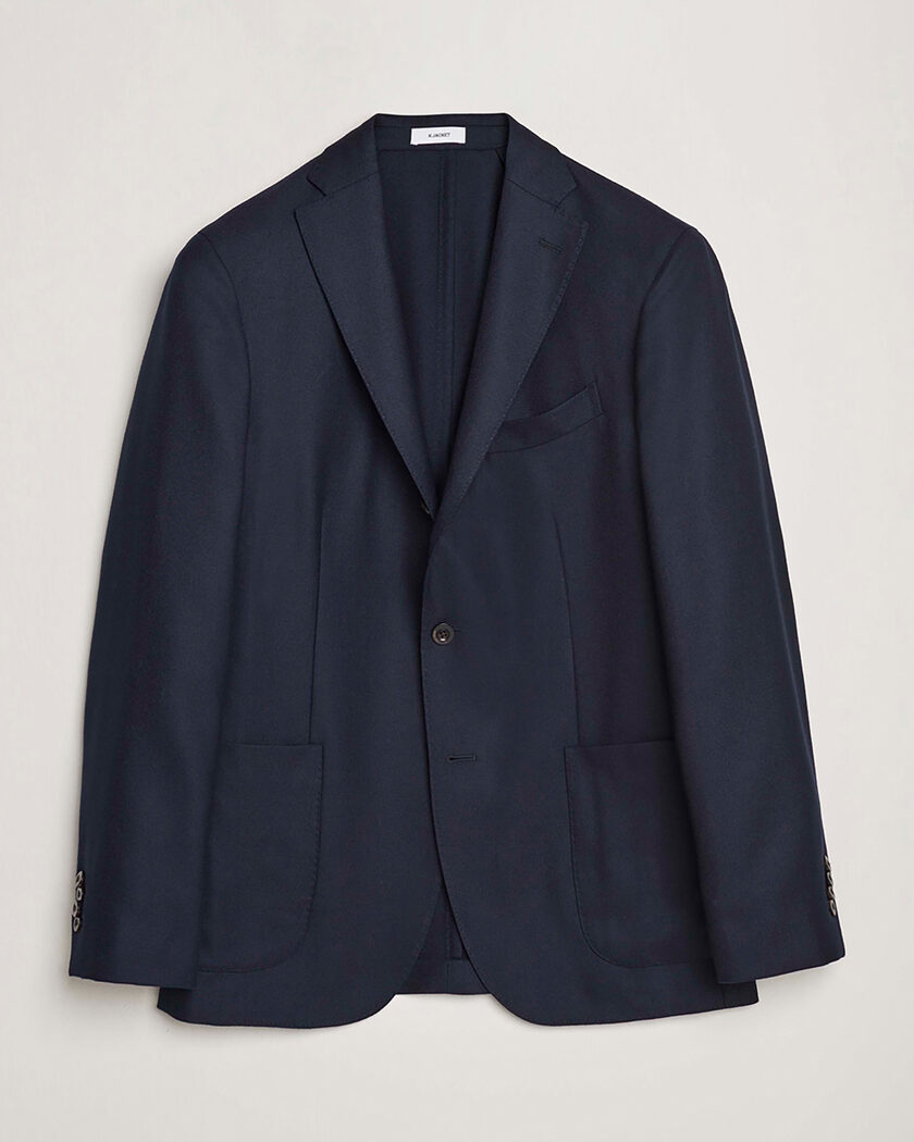 Pre-owned Boglioli K Jacket Wool Hopsack Blazer Navy 50 – Blau