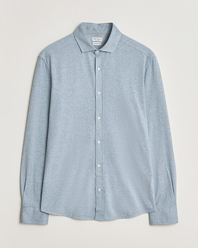 Pre-owned Brunello Cucinelli Lightweight Jersey Shirt Light Blue L – Blau