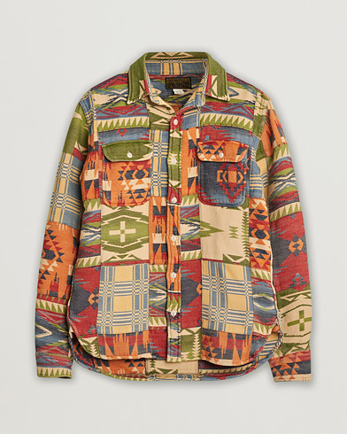 Herren | Pre-owned | RRL Matlock Patchwork Workshirt Red/Multi M