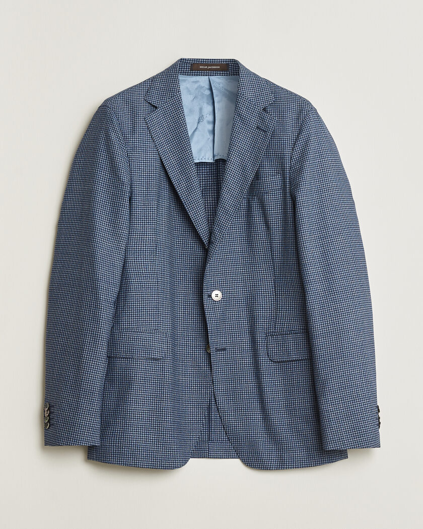 Oscar Jacobson Evens Checked Blazer Blue 50 – Blau
