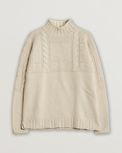 Herren | Pre-owned | Polo Ralph Lauren Wool Knitted Aran Rollneck Cream