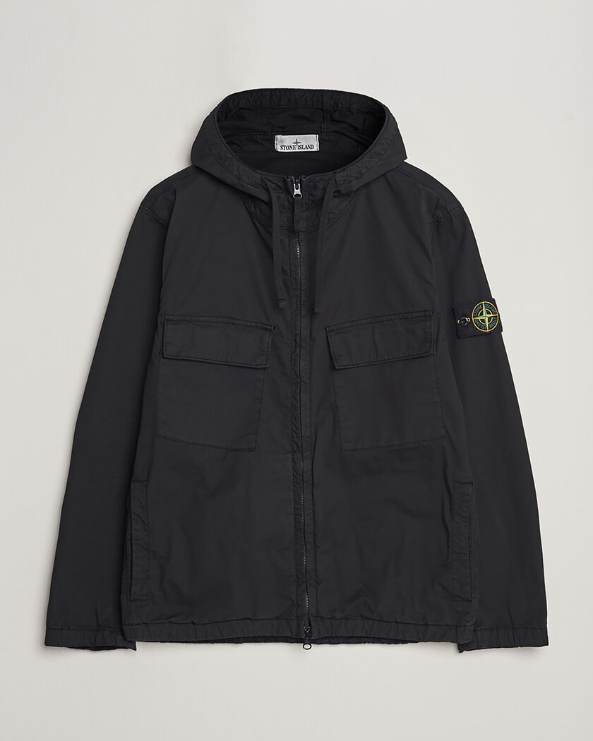Pre-owned Stone Island Supima Cotton Hooded Jacket Black XL – Schwarz