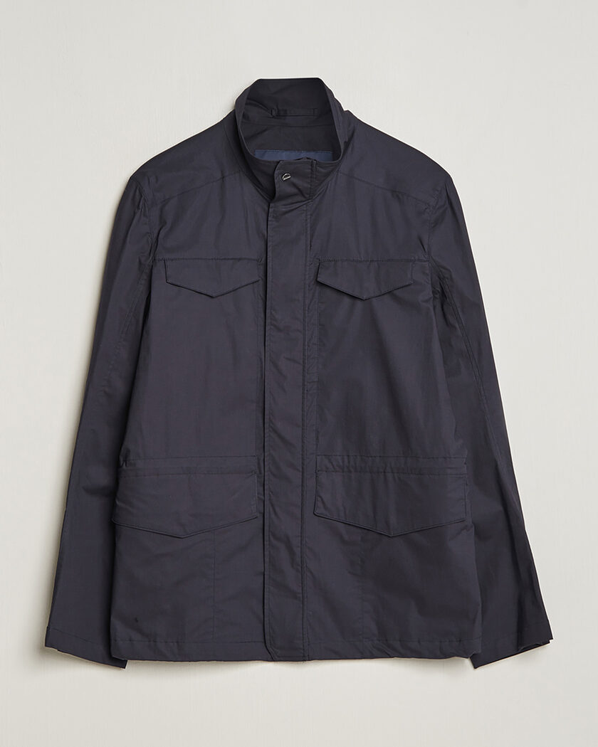 Herno Lightwieght Cotton Field Jacket Navy 50 – Blau