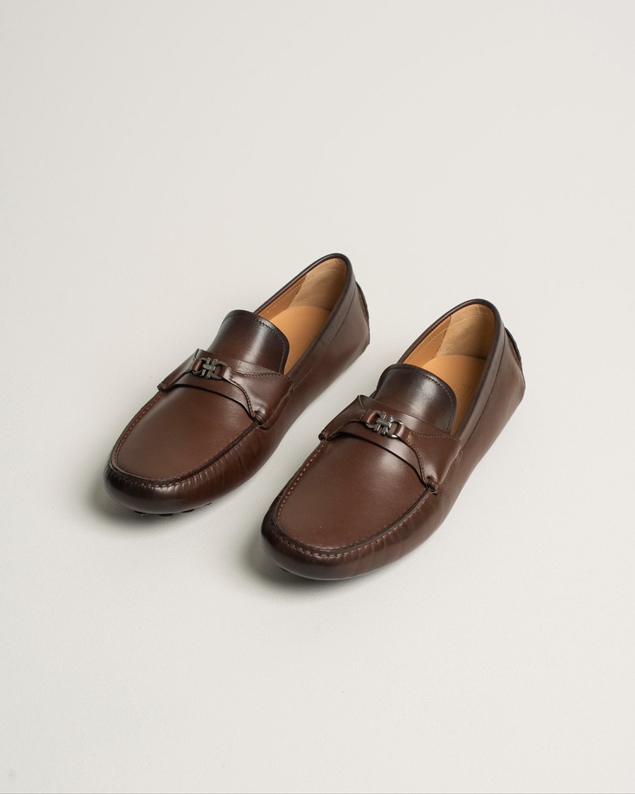 Herren | Pre-owned Schuhe | Pre-owned | Ferragamo Driver Gancini Ornament Brown Calf UK8,5 - EU42,5