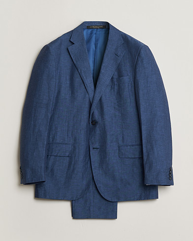 Pre-owned Corneliani Linen/Wool Blend Suit Blue 52 – Blau
