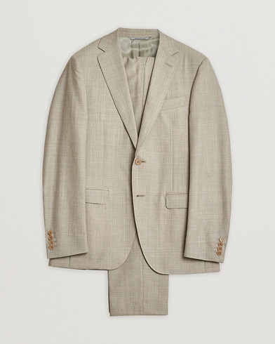 Pre-owned Canali Wool Suit Beige Melange 48 – Beige
