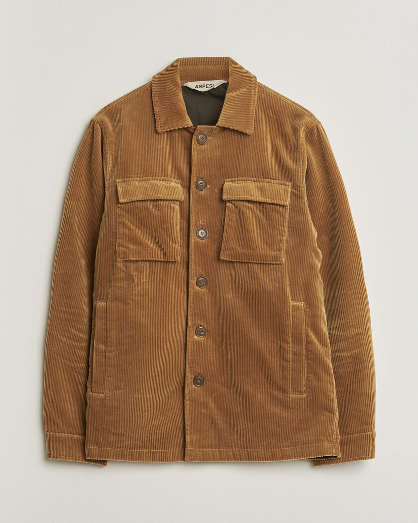 Pre-owned Aspesi Corduroy Cotton Shirt Jacket Tan L – Braun