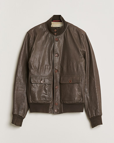 Pre-owned Stewart Calf Bomber Jacket Dark Brown L – Braun