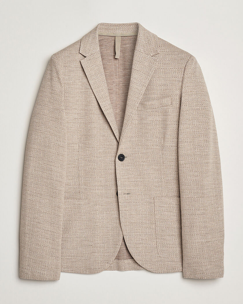 Harris Wharf London Loro Piana Hopsack Wool/Silk/Linen Blazer Oat 50 – Beige