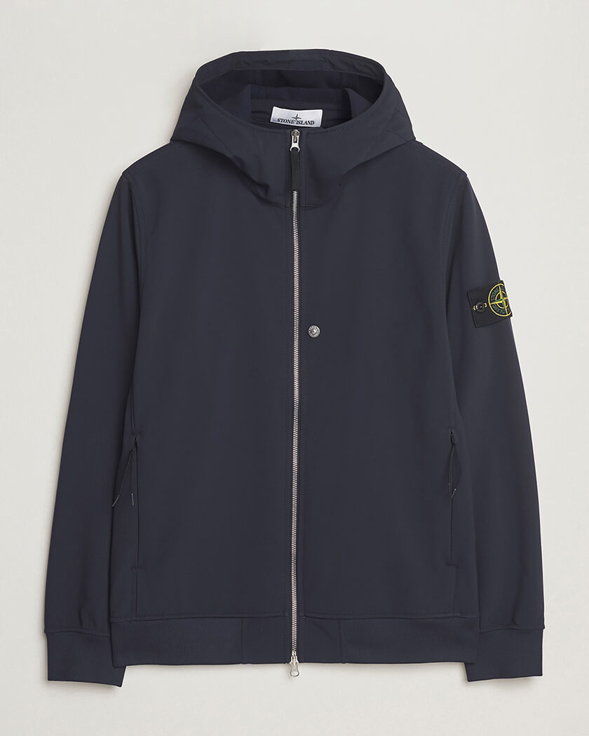 Stone Island Soft Shell Re-Dyed Lined Hood Jacket Navy L – Blau