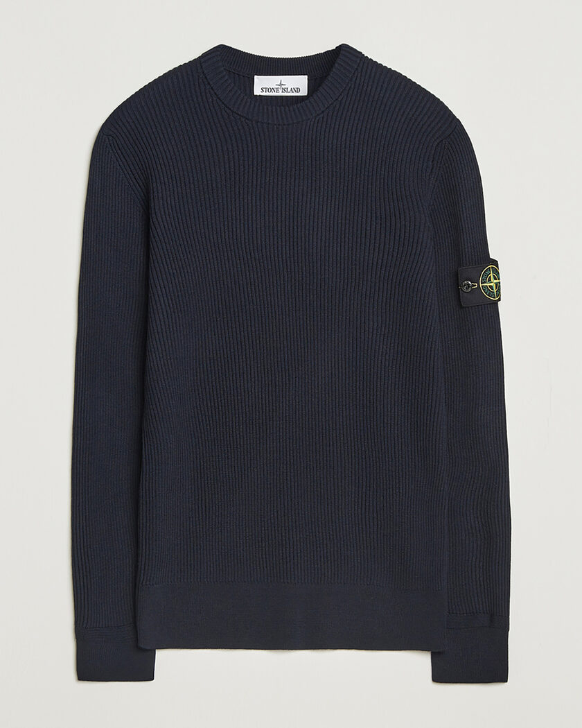 Pre-owned Stone Island Full Rib Crewneck Navy S – Blau