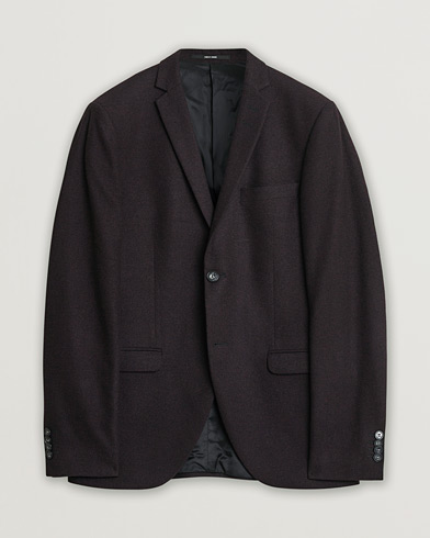 Herren | Pre-owned | Tiger of Sweden Flannel Wool Blazer Burgundy 48