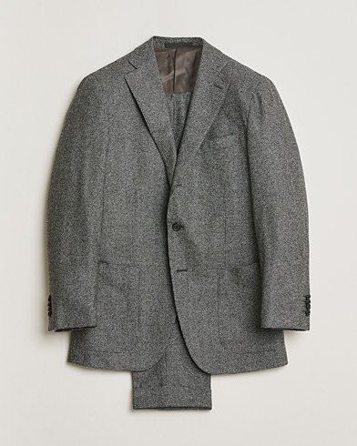 Caruso Houndstooth Wool Suit Grey 50 – Grau