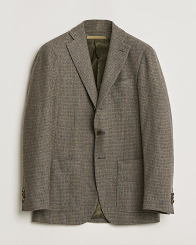 Pre-owned Caruso Wool Houndstooth Blazer Brown 46 – Braun
