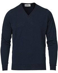  Bobby Extra Fine Merino V-Neck Pullover Midnight