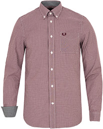  Classic Fit Gingham Shirt Mahogany