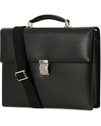  Meisterstück Single Gusset Leather Briefcase Black