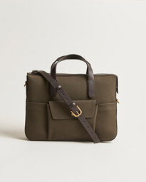  M/S Canvas Briefcase Army/Dark Brown