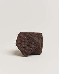  Silk Grenadine Handrolled 8 cm Tie Brown