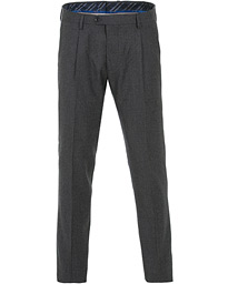  Single Pleat Flannel Trouser Charcoal 46