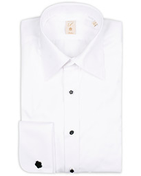  Slimline Jaquard Evening Shirt White