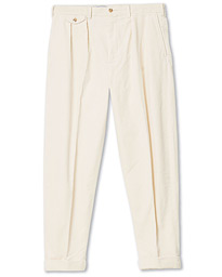  Corduroy Pleated Turn Up Pants Andover Cream