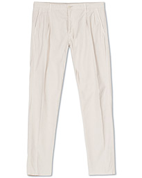  Pleated Cotton Slacks Beige