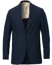  Mike Patch Pocket Linen Blazer Navy