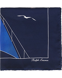  Lighthouse Printed Pocket Square Navy