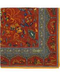  Cotton/Modal Moghul Pocket Square Red