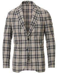  Jack Regular Fit Checked Cotton Blazer Beige/Navy