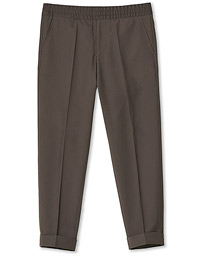  Terry Gabardine Cropt Turn Up Trousers Taupe