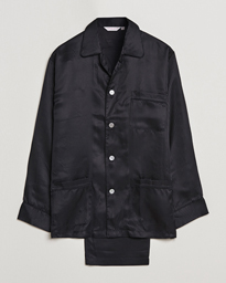  Striped Silk Pyjama Set Black