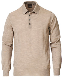  Ruben Extra Fine Merino Poloshirt Beige