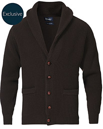  Lambswool Shawl Cardigan Ebony