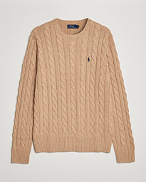  Cotton Cable Pullover Camel Melange