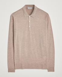  Belper Extra Fine Merino Polo Pullover Soft Fawn