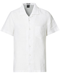 BOSS Casual Rhythm Camp Collar Short Sleeve Shirt White