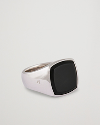  Cushion Black Onyx Ring Silver